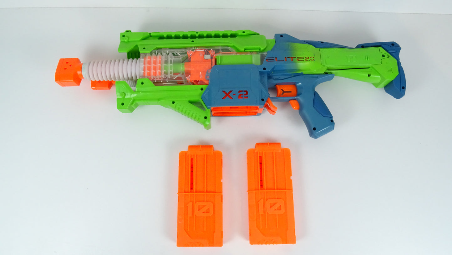 NERF Elite 2.0 Double Punch – Dual-Barrel Motorized Blaster for Maximum Firepower